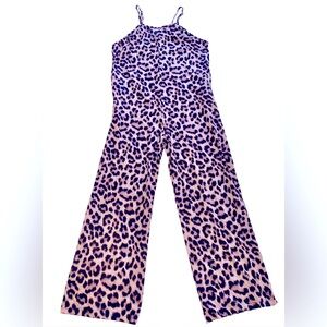 SHEIN Pink Cheetah Print Pants Jumpsuit Romper Women’s Size Large NWOT